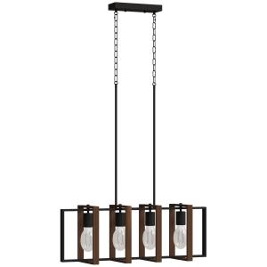 HOMCOM Pendelleuchte mit 4 drehbaren Rahmen und verstellbar…