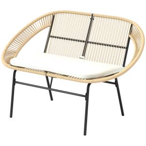 Outsunny Gartenbank 2-Sitzer im Acapulco-Stil, Gartenbank i…