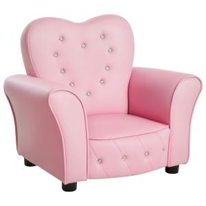 HOMCOM Kindersofa Prinzessin herzförmiger Kindersessel rosa…