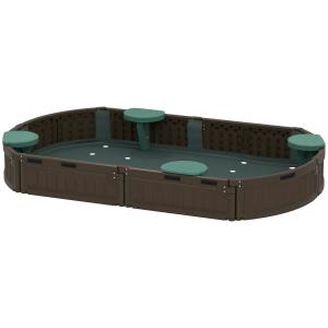 Outsunny Sandbox Abdeckplane mit Sitzplatten 183x105x22,5cm…