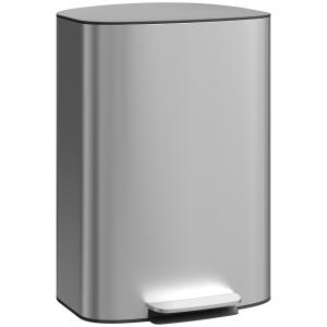 HOMCOM Treteimer 50 L mit Soft-Close, 90°-Öffnung & herausn…