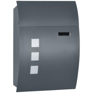 HOMCOM Briefkasten Postkasten mit Deckel, Schloss, Wandbrie…
