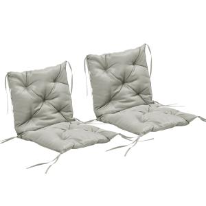 Outsunny 2er-Set Sitzkissen, 98 x 50 cm Stuhlkissen mit Bin…