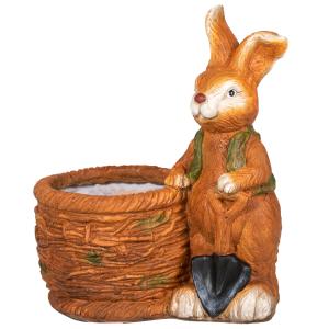 Outsunny Blumentopf Hase mit Weidenkorb Design Kräutertopf…