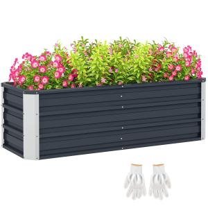 Outsunny Hochbeet aus Stahl Gartenbeet Pflanzkasten 125x47x…