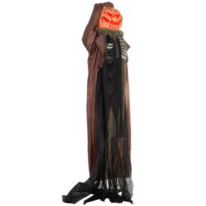 HOMCOM 183cm Halloween Dekoration Skelett-Kürbis mit LED-Li…