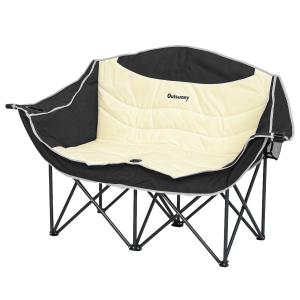 Outsunny Faltstuhl 2 Sitzer faltbar Campingstuhl mit Geträn…