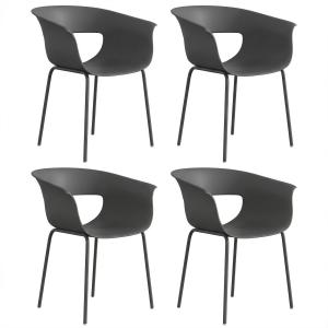 Outsunny Gartenstühle 4er Set ergonomisch Balkonstühle mit…