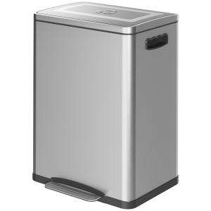 HOMCOM Mülleimer 40L Treteimer Abfalleimer mit Deckel und F…