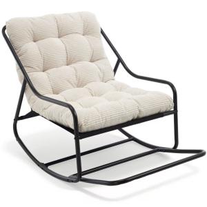Outdoor-Schaukelstuhl mit Komfortkissen, für Wohnzimmer, Sc…