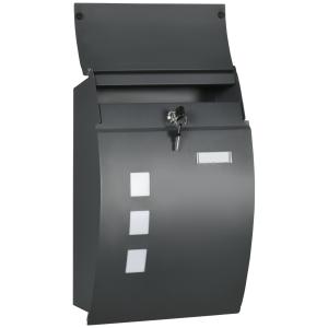 HOMCOM Briefkasten Postkasten mit Deckel, Schloss, Wandbrie…