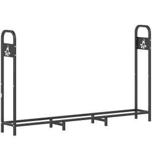 Outsunny Metall-Holzregal, 199x30x121 cm, Außen-Holzständer…