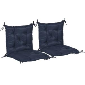 Outsunny 2er-Set Sitzkissen, 98 x 50 cm Stuhlkissen mit Bin…