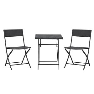 Outsunny Polyrattan Bistroset für 2 Personen, Rattan Sitzgr…