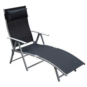 Outsunny Sonnenliege klappbar Gartenliege mit Kissen 137x63…