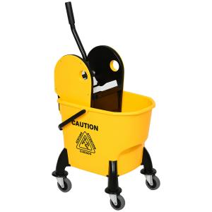 HOMCOM Reinigungswagen mit Fahreimer und Auswringvorrichtun…