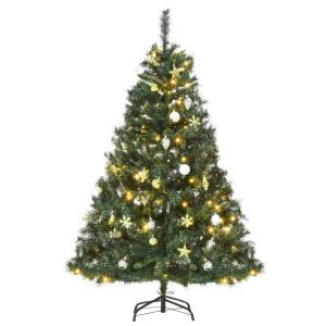 HOMCOM Weihnachtsbaum Tannenbaum mit Deko 120 LEDs 511 Spit…