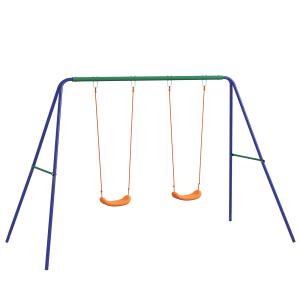 Outsunny Kinderschaukel mit Gestell, 2er Schaukel, Schaukel…