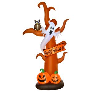 HOMCOM Aufblasbarer Halloween Baum Kürbis Deko Figur Luftfi…