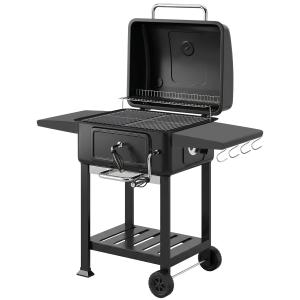 Outsunny Holzkohlegrill BBQ Smoker mit Deckel Thermometer h…