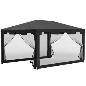 Outsunny Pavillon Partyzelt 4 x 3 m Gartenpavillon mit Netz…