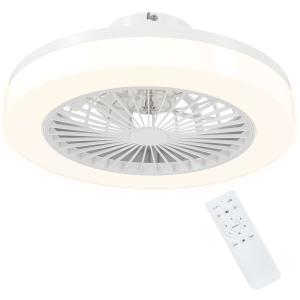 HOMCOM Deckenventilator mit Beleuchtung Fernbedienung LED V…