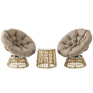 Outsunny Gartenmöbel-Set 3-tlg. Bistro-Set mit Couchtisch &…