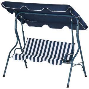 Outsunny Gartenliege 3-Sitzer Mit wasserdichtem Dach, Verst…