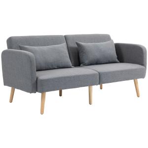 HOMCOM 3er Sofa mit Schlaffunktion, 170x83x80cm, mit 3-stuf…