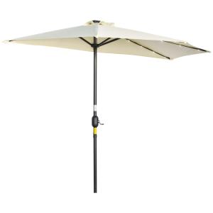 Outsunny Sonnenschirm 265x240 cm Halbschirm mit LED, Halbru…