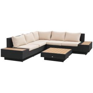 HOMCOM Garten-Set für 4 Personen mit Ablagen & Beistelltisc…