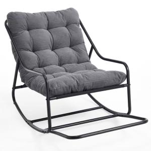 Outdoor-Schaukelstuhl mit Komfortkissen, für Wohnzimmer, Sc…