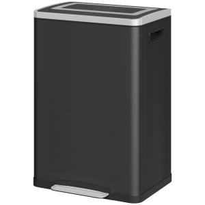 HOMCOM Mülleimer mit Doppelabteil 2 x 20L, Pedal-Mülleimer…