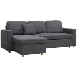 HOMCOM Ecksofa mit Bettfunktion, Eckcouch inklusive 2er-Sit…
