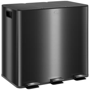 HOMCOM Mülleimer 3 x 15L Abfalleimer aus Edelstahl Mülltren…