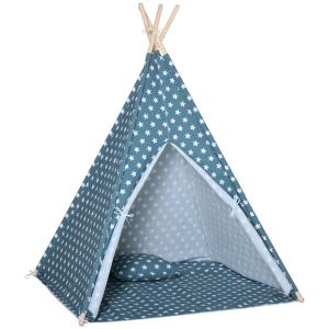 HOMCOM Kinderzelt Tipi Indoor Outdoor 120x120x155cm faltbar…