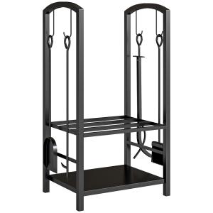 Outsunny Kaminholzständer Brennholzregal Feuerholzablage 2…