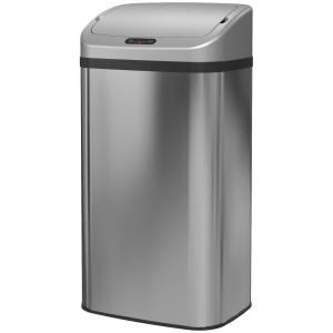 HOMCOM Mülleimer mit Sensor 48L Edelstahl Abfalleimer mit A…
