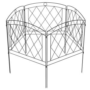 Outsunny Set aus 5 dekorativen Gartenzaunpaneelen, Metallga…