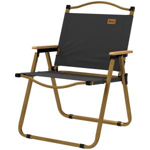 Outsunny Campingstuhl faltbarer Angelsessel mit Armlehnen -…