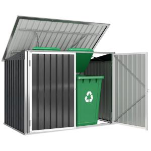 Outsunny Mülltonnenbox für 2 Mülltonnen aus verzinktem Stah…