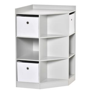 HOMCOM Kinderregal Eckregal mit 3 Aufbewahrungsboxen Kinder…