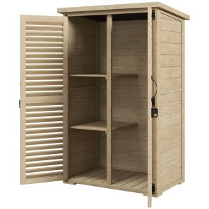 Outsunny Gartenschrank Geräteschuppen aus Holz 2 Regale Bit…