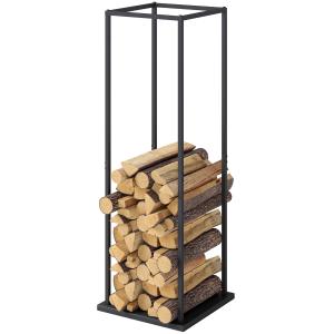 Outsunny Metallisches Holzregal, Holzständer für Kamin, Ext…
