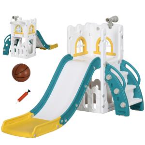 AIYAPLAY Kinderrutsche, 4 in 1, Kleinkinderrutsche mit Bask…