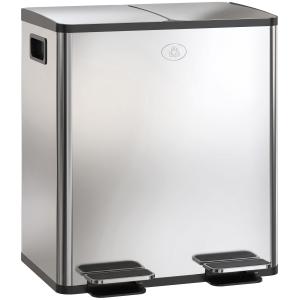HOMCOM Mülleimer 2 x 20L Abfalleimer aus Edelstahl Mülltren…