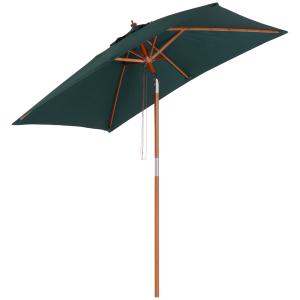 Outsunny Sonnenschirm Knickbar 200x150cm aus Tannenholz, 3-…