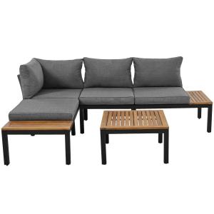 Gartenmöbel-Set, mit 2x Zweisitzer, 2x Beistelltische, 1x T…