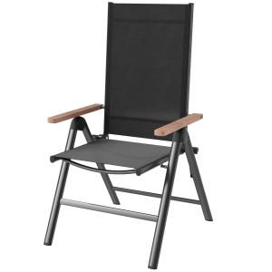 Outsunny Gartenstuhl aus Stahl Klappstuhl mit Armlehnen kla…