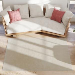 HOMCOM Teppich Wohnzimmer 120x160 cm Waschbar in der Waschm…